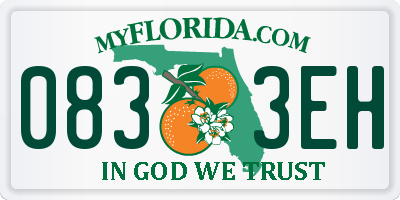 FL license plate 0833EH