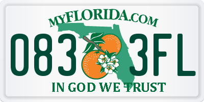 FL license plate 0833FL