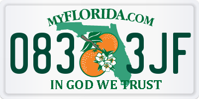 FL license plate 0833JF