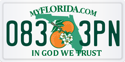 FL license plate 0833PN