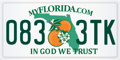 FL license plate 0833TK