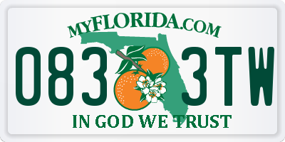FL license plate 0833TW