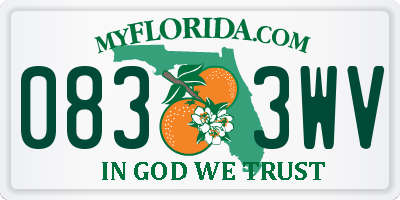 FL license plate 0833WV