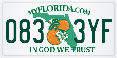 FL license plate 0833YF