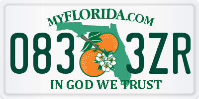 FL license plate 0833ZR