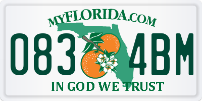 FL license plate 0834BM