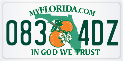 FL license plate 0834DZ