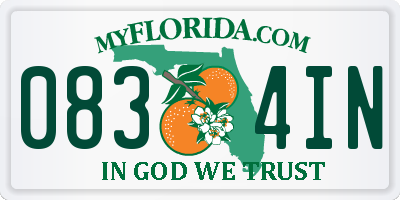 FL license plate 0834IN