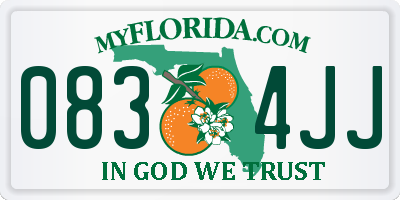 FL license plate 0834JJ