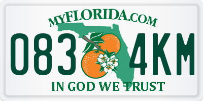 FL license plate 0834KM