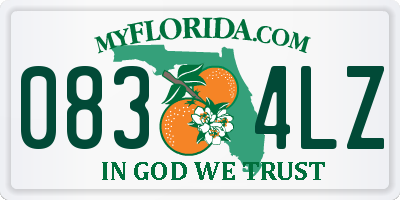 FL license plate 0834LZ