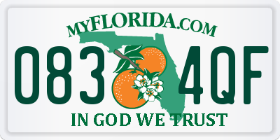 FL license plate 0834QF