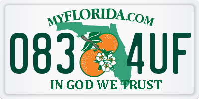 FL license plate 0834UF