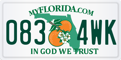 FL license plate 0834WK
