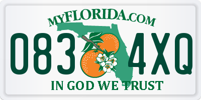 FL license plate 0834XQ