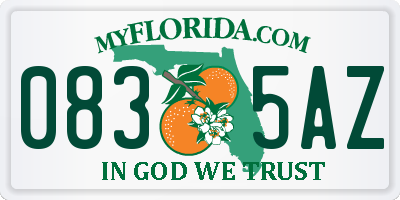 FL license plate 0835AZ