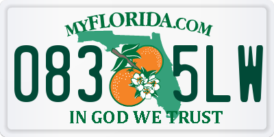 FL license plate 0835LW