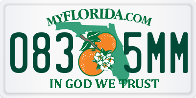 FL license plate 0835MM
