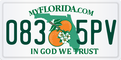 FL license plate 0835PV