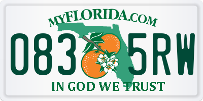 FL license plate 0835RW