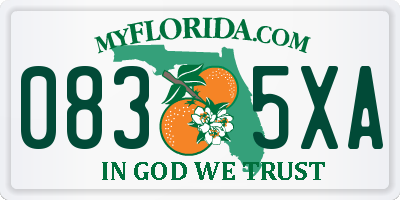 FL license plate 0835XA