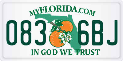 FL license plate 0836BJ