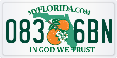 FL license plate 0836BN