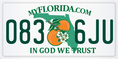 FL license plate 0836JU