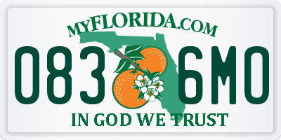 FL license plate 0836MO