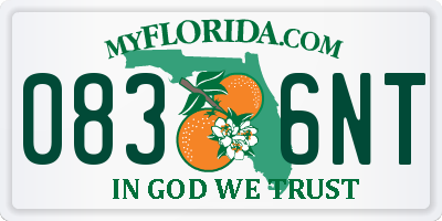 FL license plate 0836NT