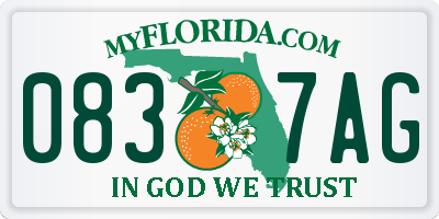FL license plate 0837AG
