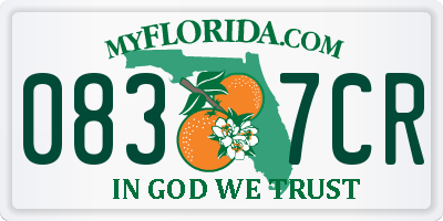 FL license plate 0837CR