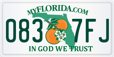 FL license plate 0837FJ