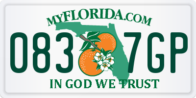 FL license plate 0837GP
