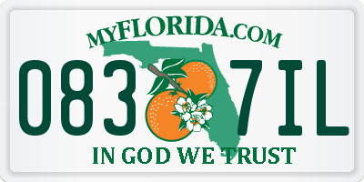 FL license plate 0837IL