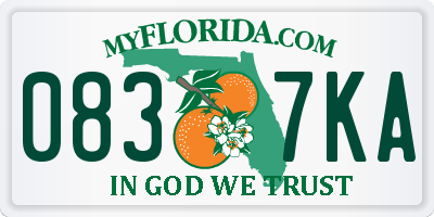 FL license plate 0837KA
