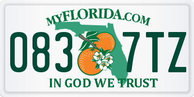 FL license plate 0837TZ