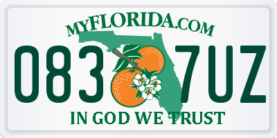 FL license plate 0837UZ