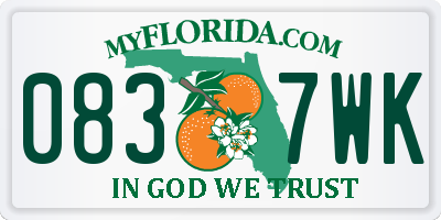 FL license plate 0837WK