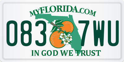 FL license plate 0837WU