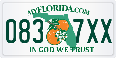 FL license plate 0837XX