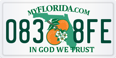 FL license plate 0838FE