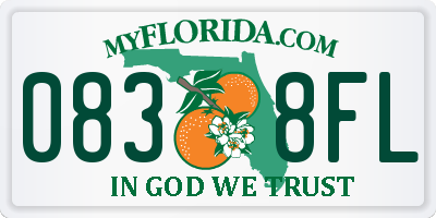 FL license plate 0838FL