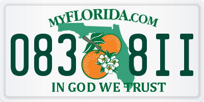 FL license plate 0838II