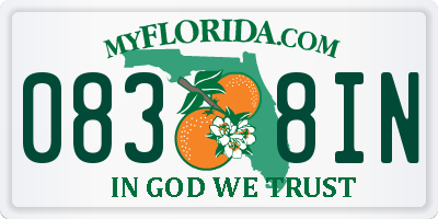 FL license plate 0838IN