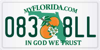 FL license plate 0838LL