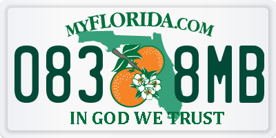 FL license plate 0838MB