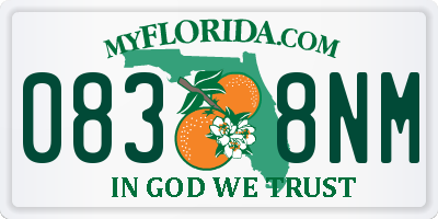 FL license plate 0838NM