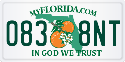 FL license plate 0838NT