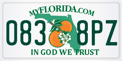 FL license plate 0838PZ